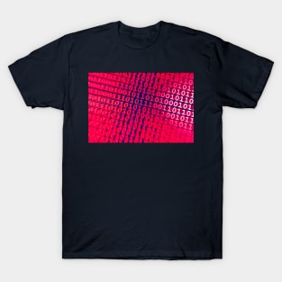 Binary Numbers, Computer Talk, Red And Blue T-Shirt